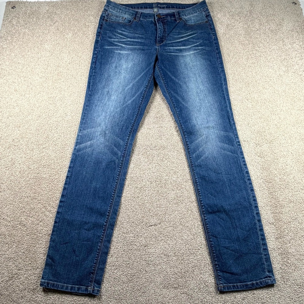 New York & Company Skinny Jeans Women 12 Blue Denim Pockets Low Rise Medium Wash